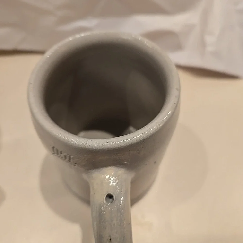 HB Hofbrauhaus Munchen .5l Gray/Blue Salt Glaze Stoneware Beer Mug Stein 5"T - Picture 5 of 8